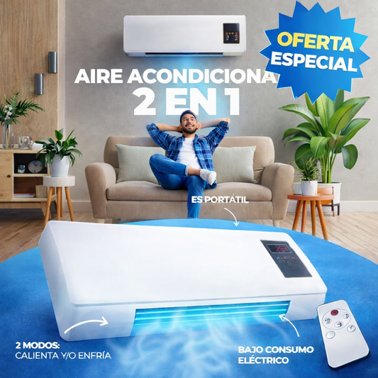 Mini Aire Acondicionado Portátil 2 en 1 Calor y Frio - Bajo consumo y Máxima Potencia